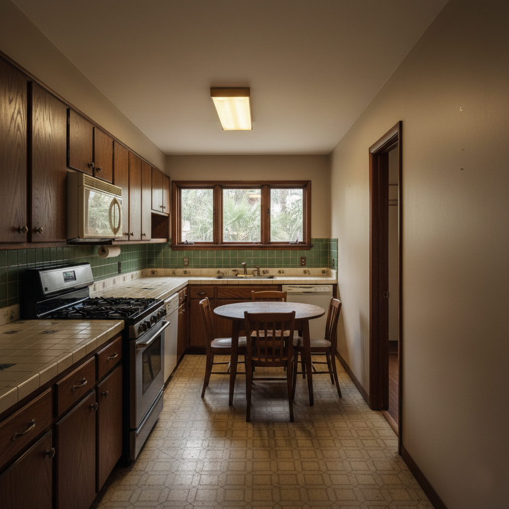 Before: 1970s Outdated Kitchen